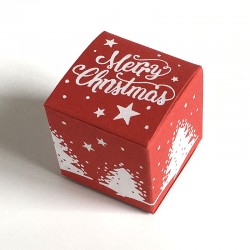 Geschenkschachtel Würfel 4x4 cm - merry christmas
